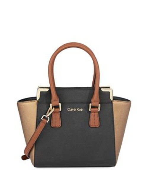 Calvin Klein Metallic Saffiano Leather Crossbody Bag - METALLIC COMBO