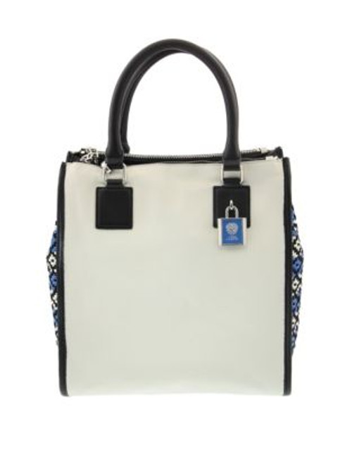 Vince Camuto Deb Leather Satchel - WHITE/BLUE