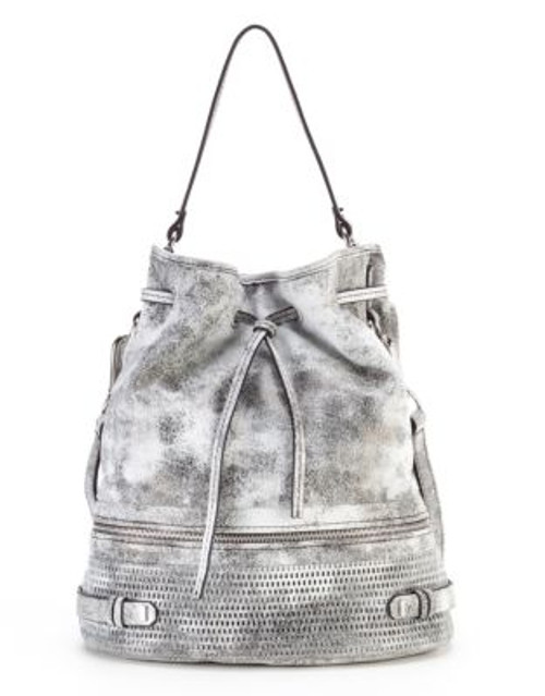 She + Lo Silver Lining Drawstring Shoulder Bag - GREY