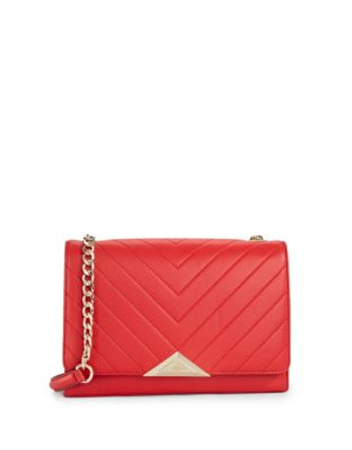 Karl Lagerfeld Chevron Quilted Leather Bag - ROUGE