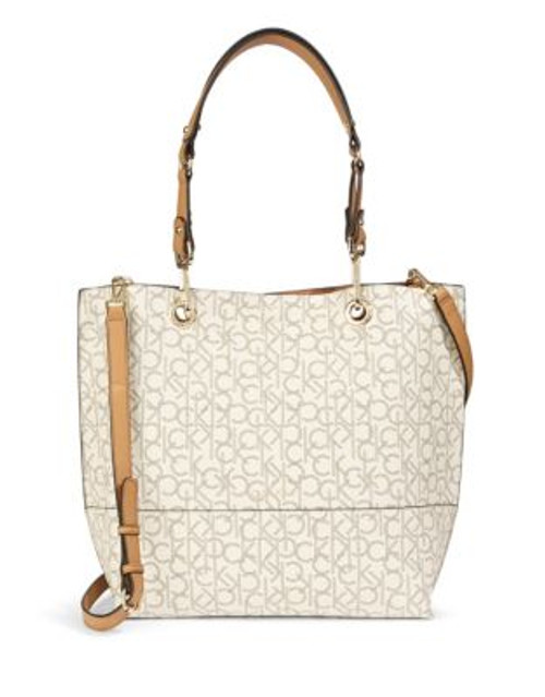 Calvin Klein Reversible Faux Leather Tote - LIGHT BEIGE