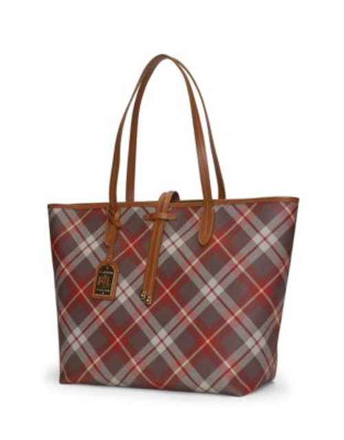 Lauren Ralph Lauren Plaid Tote - BROWN