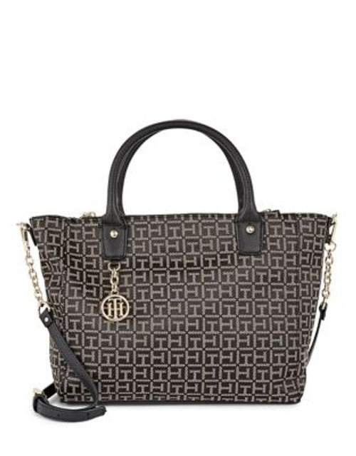 Tommy Hilfiger Sharon Logo Jacquard Shopper Bag - BLACK PEPPER