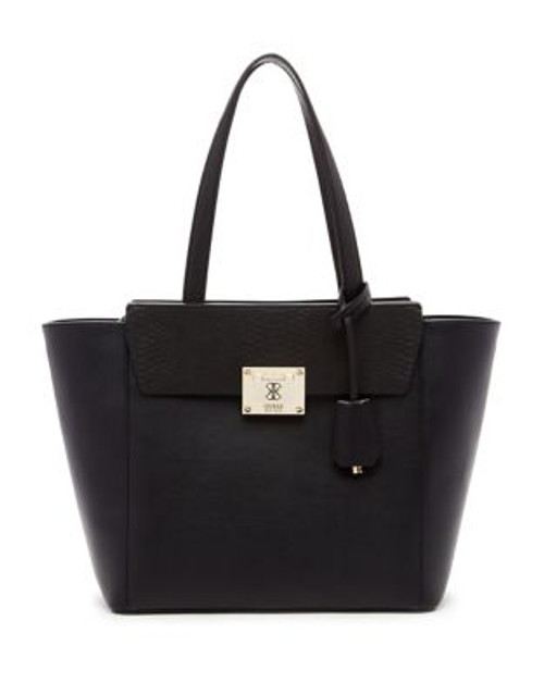 Guess Angela Embossed Tote Bag - BLACK