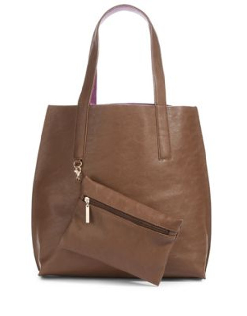 Kensie Faux Leather Reversible Tote Bag - ACORN COMBO