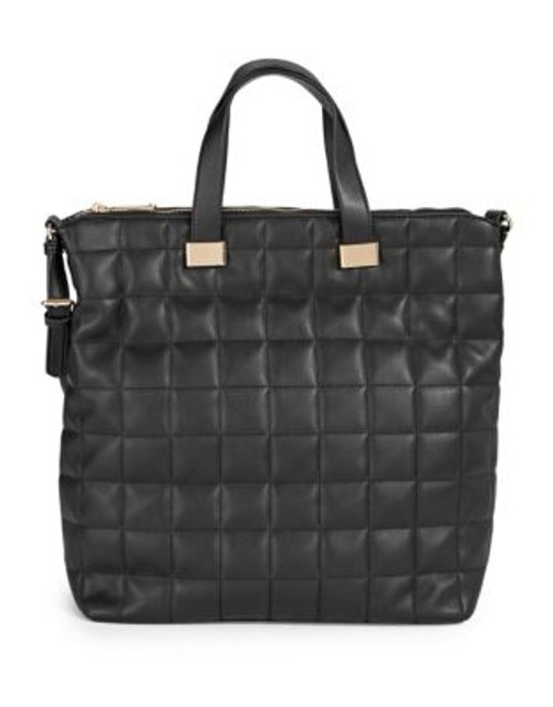 Steve Madden Square Quilted Tote - BLACK