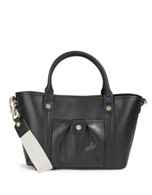 Calvin Klein Leather Mercury Tote - BLACK