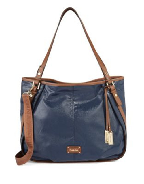 Calvin Klein Rayanne Coated Nylon Shopper - NAVY