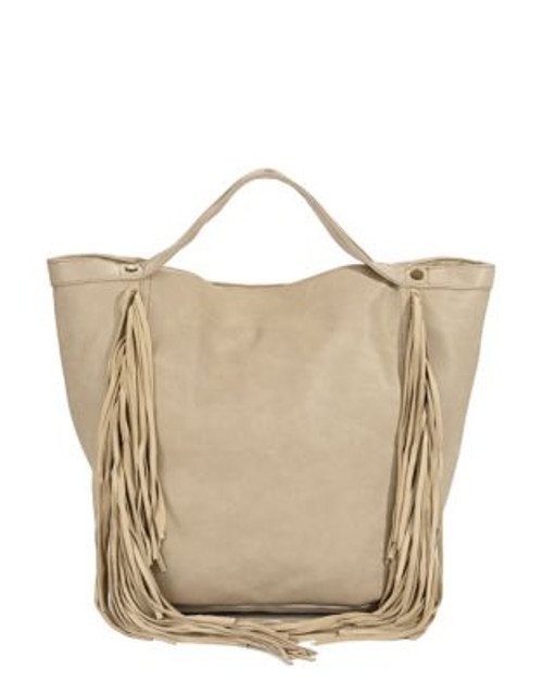 Steve Madden Blucca Large Fringed Tote - BONE