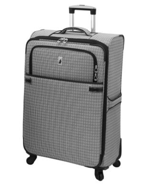 London Fog Stratford 28-Inch Expandable Upright Spinner - BLACK/WHITE - 28