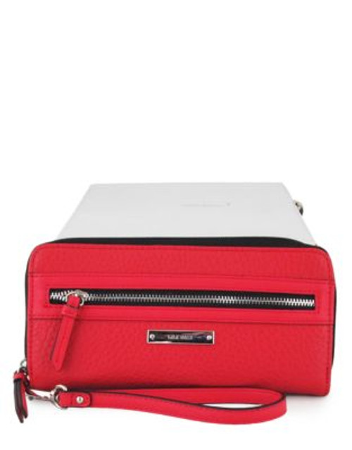 Nine West Track-Tion Action Large Zip Around Tech Wallet - RIO RED