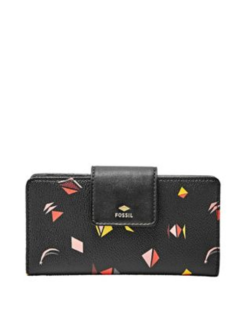 Fossil Tab Printed Snap Clutch - BLACK MULTI