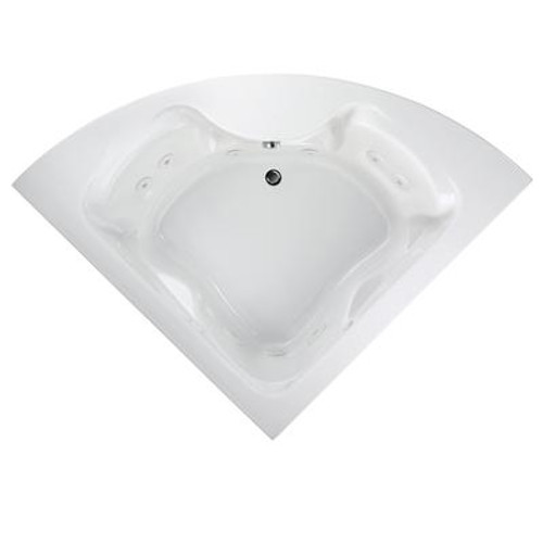 Cadet 5 feet Corner EverClean Whirlpool Tub with Center Drain in White