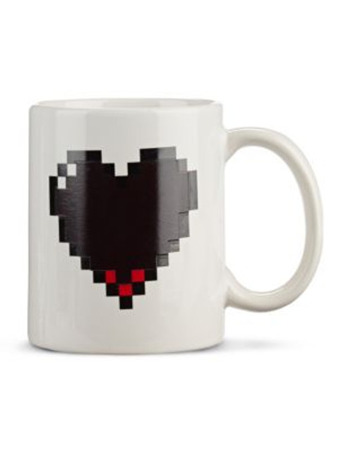 Kikkerland Pixel Heart Morph Mug - WHITE