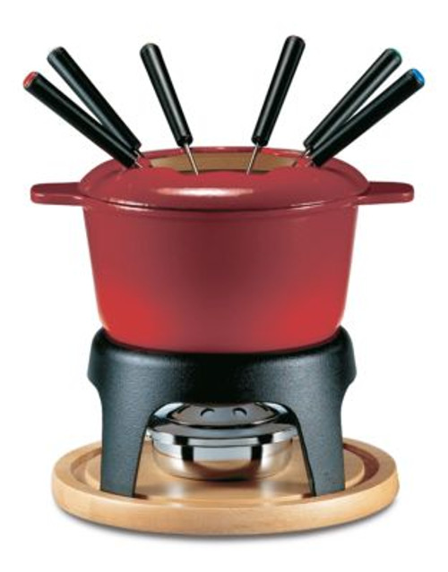 Swissmar Sierra 11pc Cast Iron Fondue Set - RED