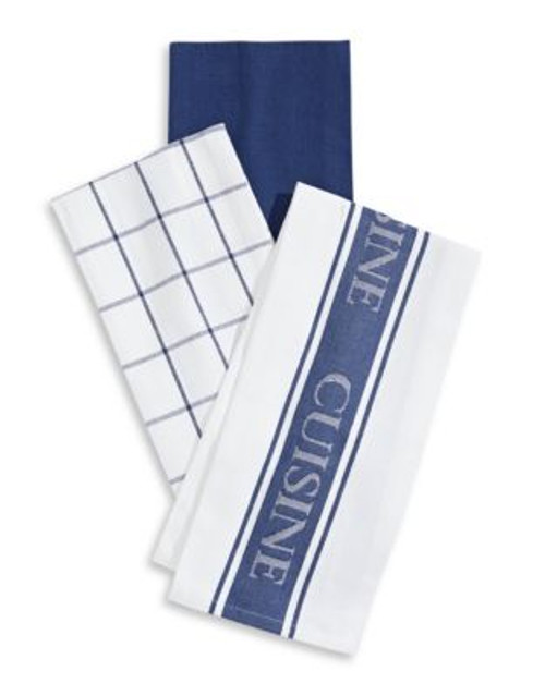 Bon Appetit Three-Piece Tea Towel Set - BLUE