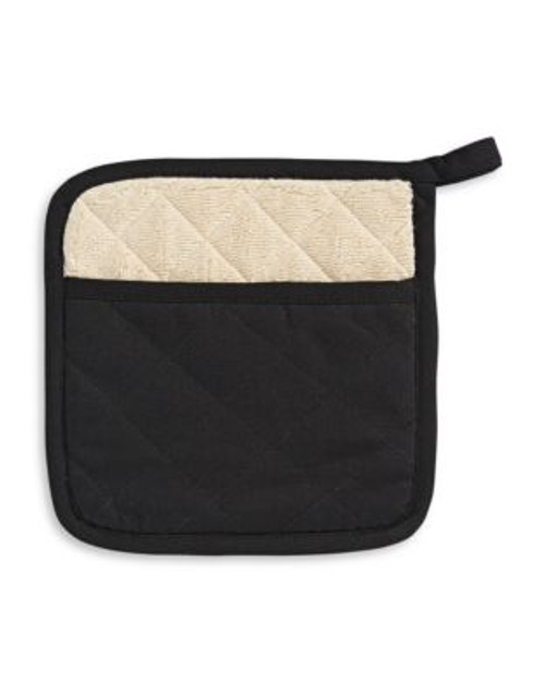 Bon Appetit Canvas Terry Pot Holder One Piece - BLACK