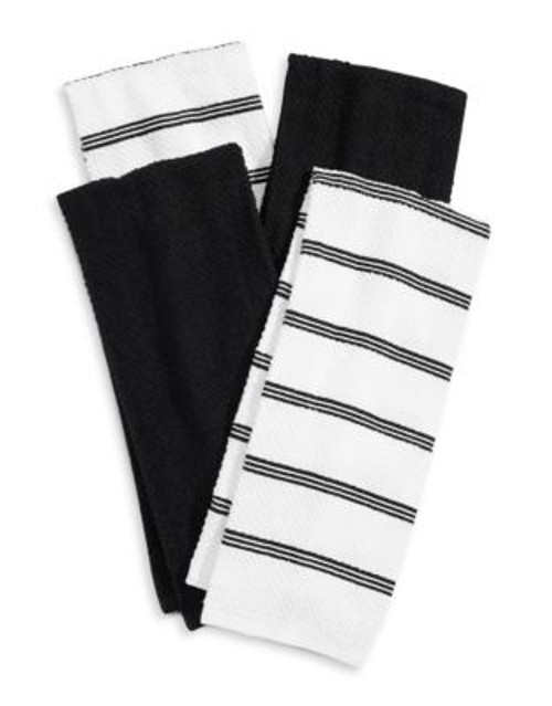 Essential Needs Four-Set Kitchen Towels - BLACK