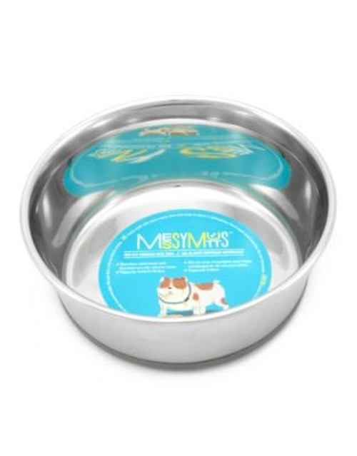 Messy Mutts Non-Slip Stainless Steel Bowl - GREY - LARGE