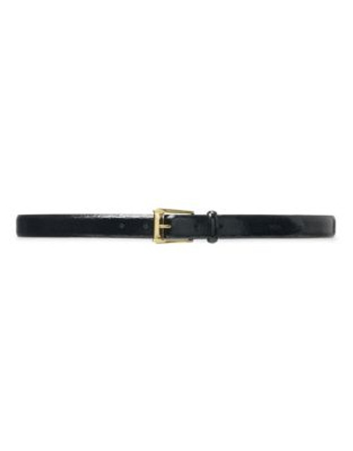 Lauren Ralph Lauren Saffiano Patent Leather Belt - BLACK - SMALL