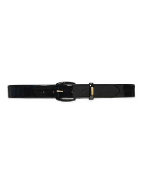 Lauren Ralph Lauren Smooth Patent Belt - BLACK - MEDIUM