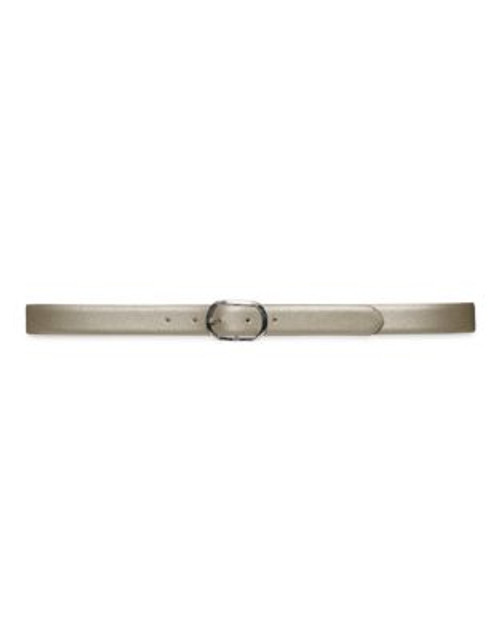 Lauren Ralph Lauren Leather Belt - SILVER MINK - SMALL