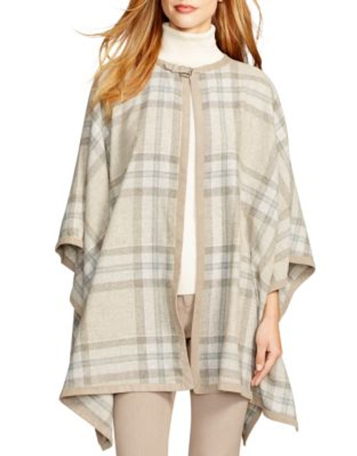 Lauren Ralph Lauren Suede-Trim Plaid Poncho-MULTI - MULTI - LARGE/X-LARGE