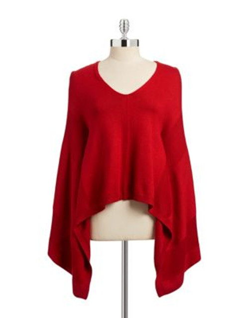 Edit By Jeanne Beker V-Neck Poncho - RED - MEDIUM