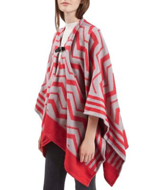 Topshop Zig-Zag Buckle Cape - RED