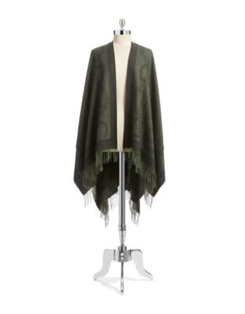 Lauren Ralph Lauren Signature Wool Cape Shawl - LODEN/OLIVE