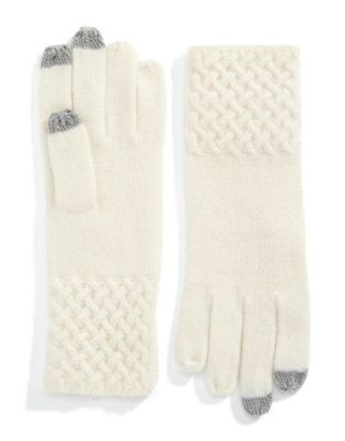 Lord & Taylor Touch Cashmere-Blend Gloves - IVORY