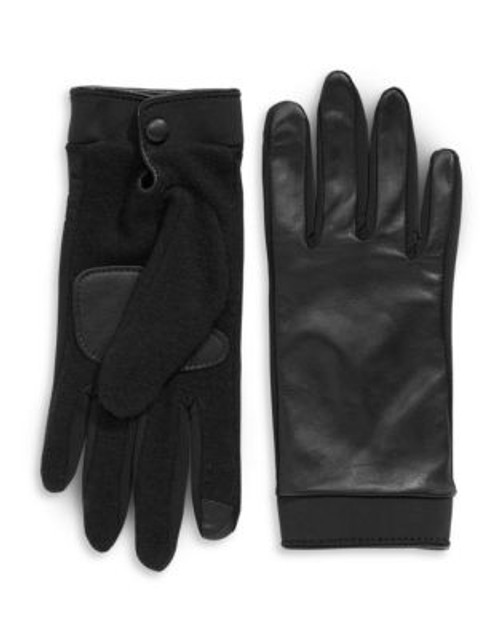 Echo Touch Leather Gloves-BLACK - BLACK - X-LARGE