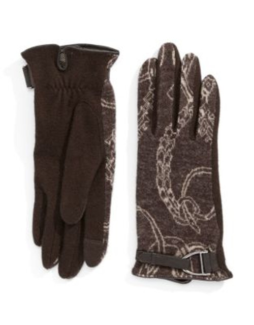 Lauren Ralph Lauren Equestrian Knit Touch Gloves - COFFEE - SMALL