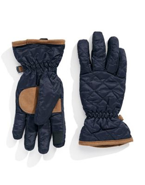 Lauren Ralph Lauren Quilted Nylon Gloves - NAVY - MEDIUM