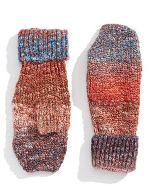 Parkhurst Multi-Coloured Harvest Knit Mittens - TOBACCO