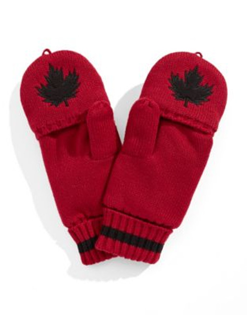 Olympic Collection Fleece Fingerless Mittens - RED - SMALL/MEDIUM