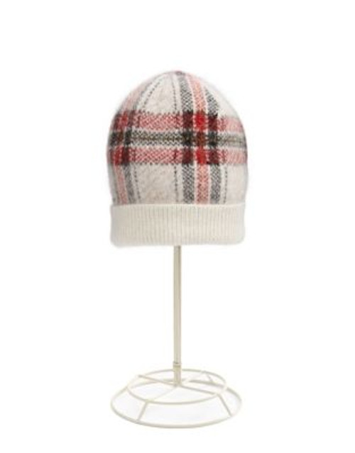 424 Fifth Soft Tartan Beanie - IVORY