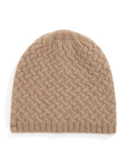 Lord & Taylor Cashmere Basketweave Tuque - MOCHA
