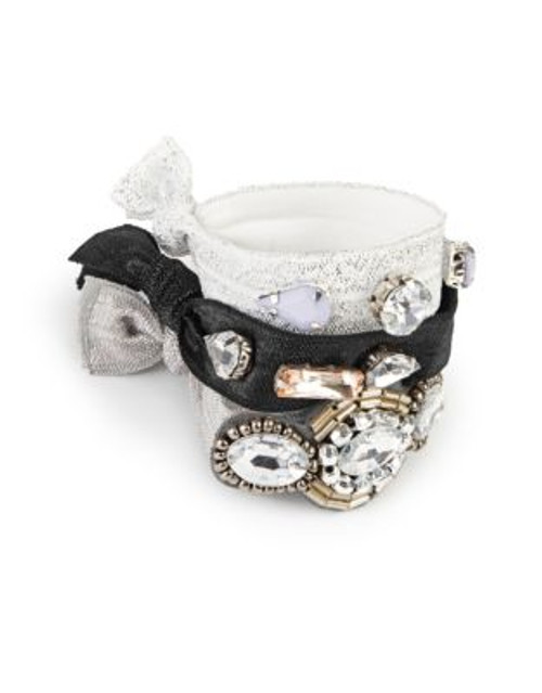 Expression Embellished Strap Knot Hair Ties - SILVER