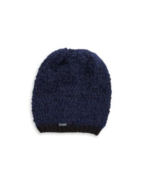 Calvin Klein Eyelash Slouchy Winter Hat - NAVY