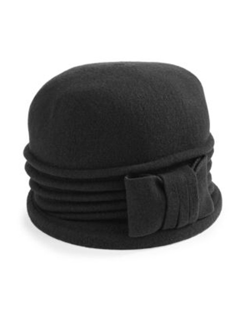 Parkhurst Oversized Bow Cloche Hat - BLACK