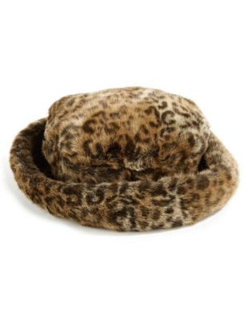 Parkhurst Faux Fur Pillbox Hat - LEOPARD