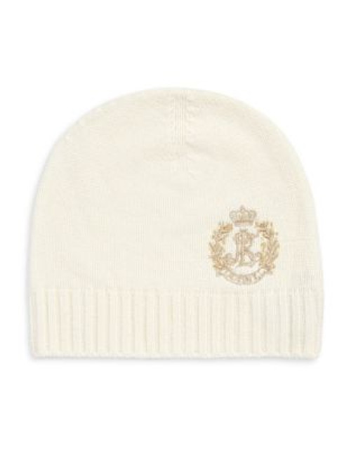 Lauren Ralph Lauren Monogrammed Crest Hat - CREAM