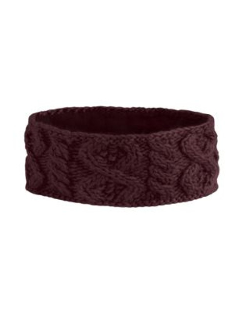 Rella Cable Knit Fleece-Lined Headband - RED