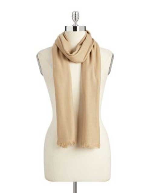 Lord & Taylor Wool-Silk Blend Wrap Scarf - BEIGE