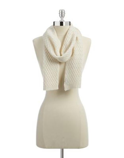 Lord & Taylor Basketweave Cashmere Scarf - IVORY