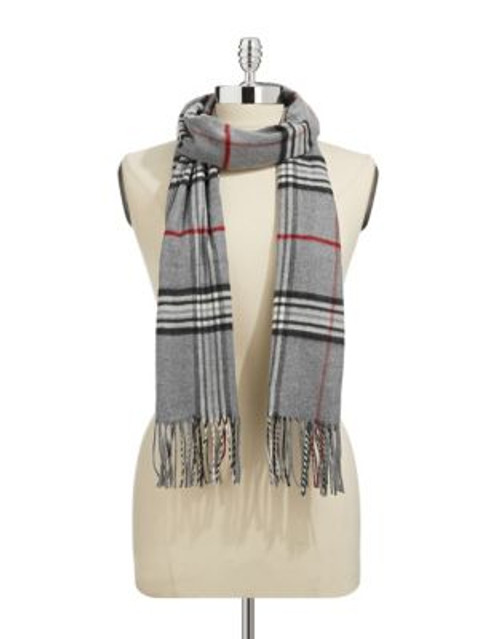 Lord & Taylor Classic Fraas Plaid Scarf - GREY