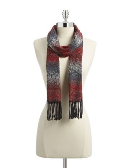 Lord & Taylor Paisley Print Stripe Scarf - TAUPE