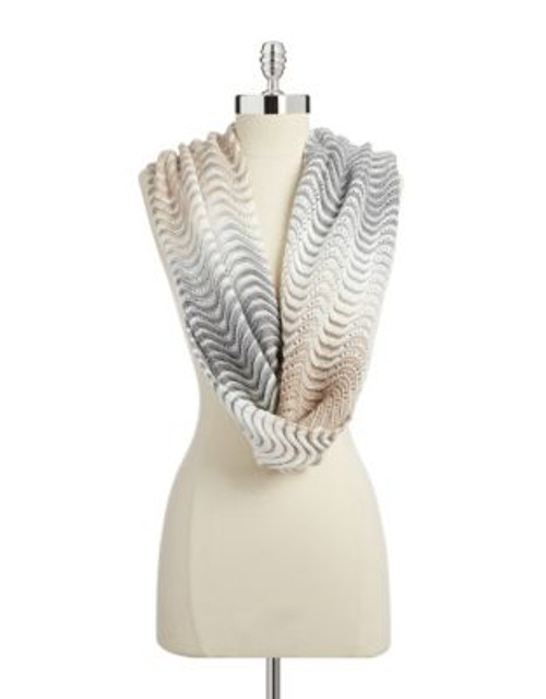 Calvin Klein Ripple Stitch Infinity Scarf - HEATHERED MID GREY