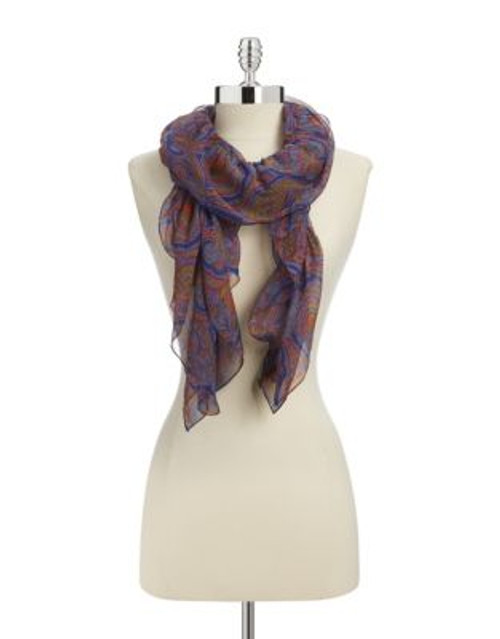 Lauren Ralph Lauren Silk Ruffle Scarf - ROYAL